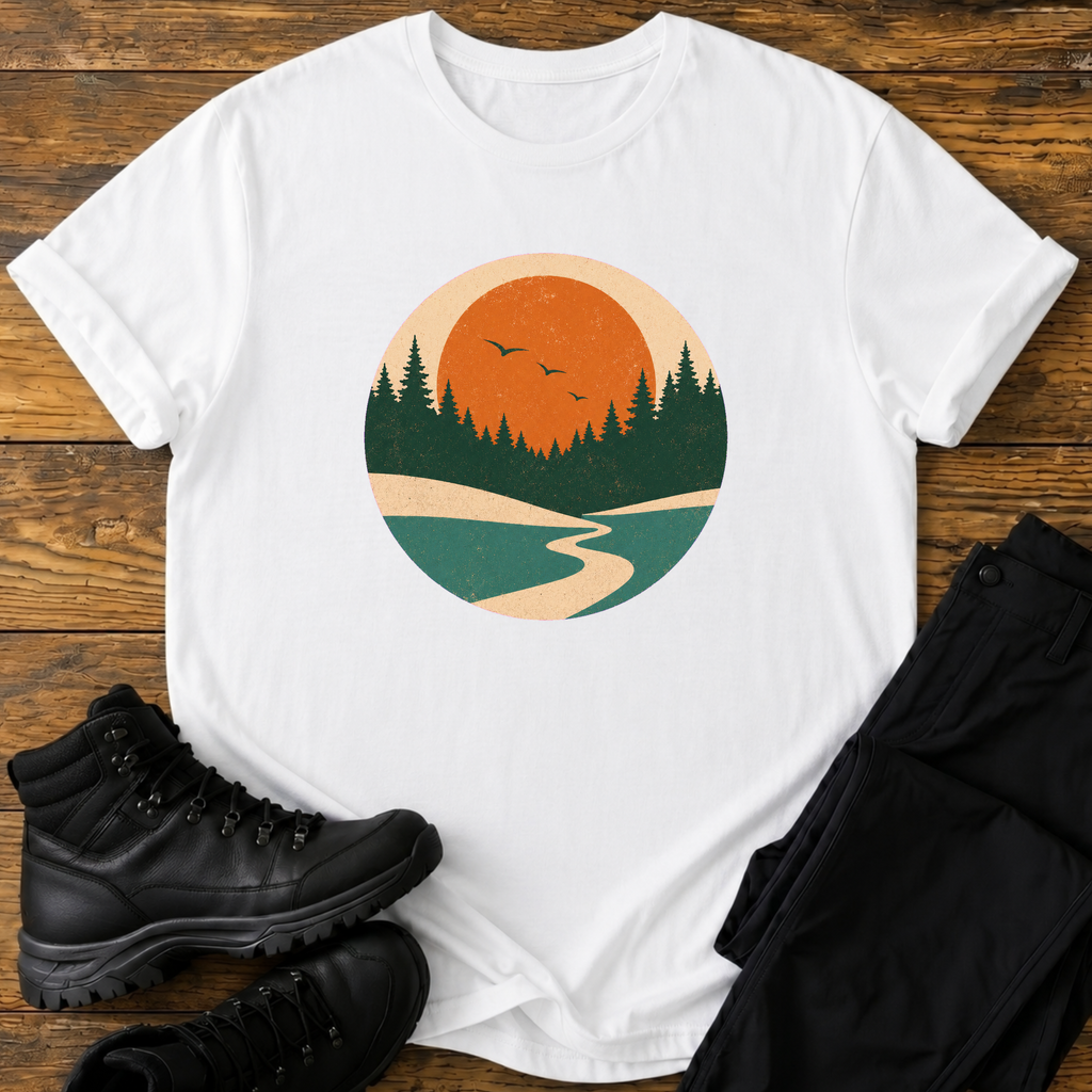 Flusslauf ins Abendlicht T-Shirt