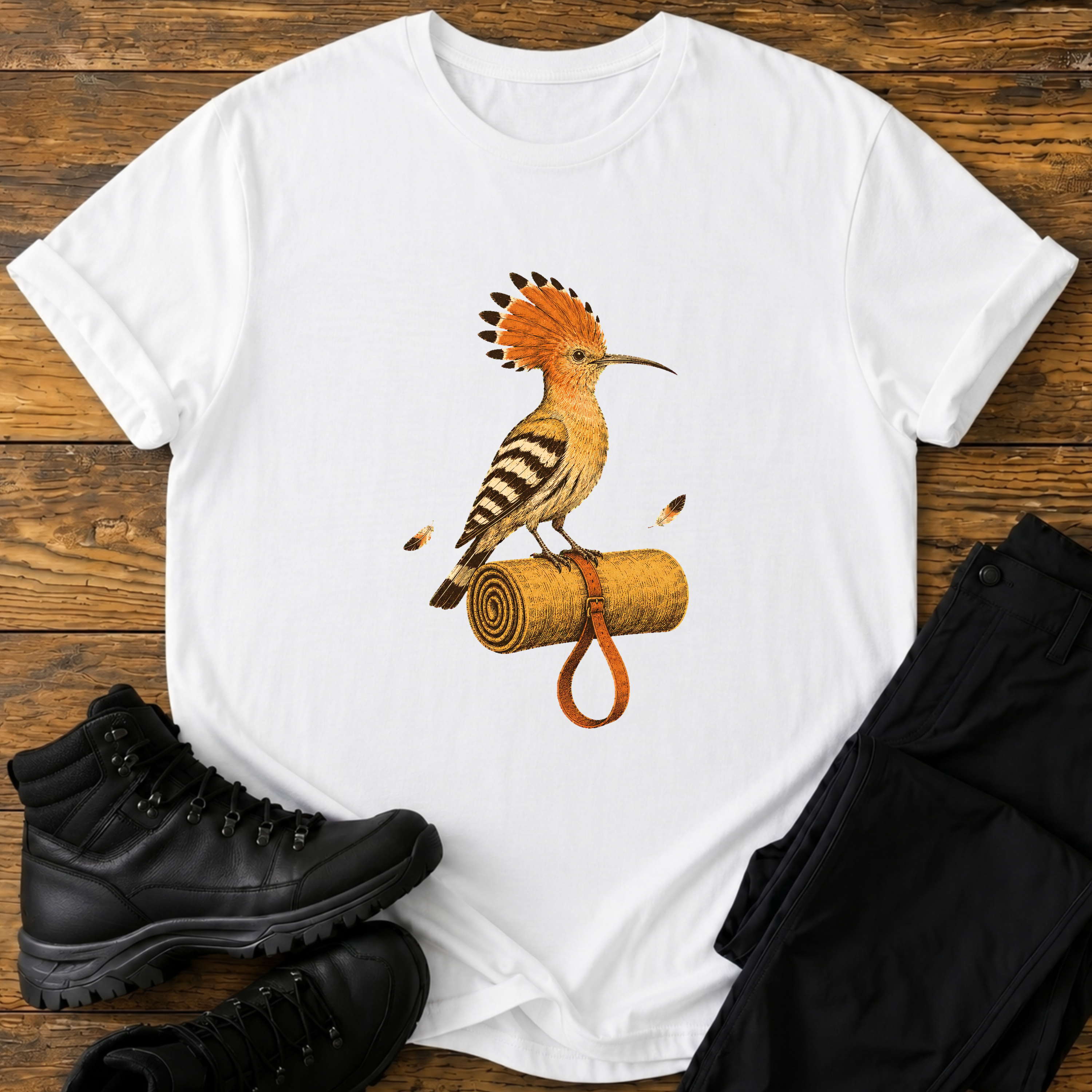 Wiedehopf mit Isomatte T-Shirt