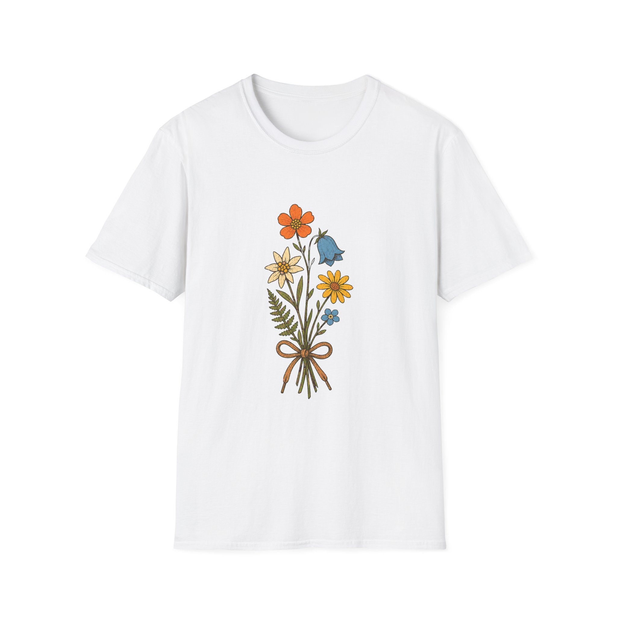 Alpenblumen-Strauß mit Schnürsenkel T-Shirt