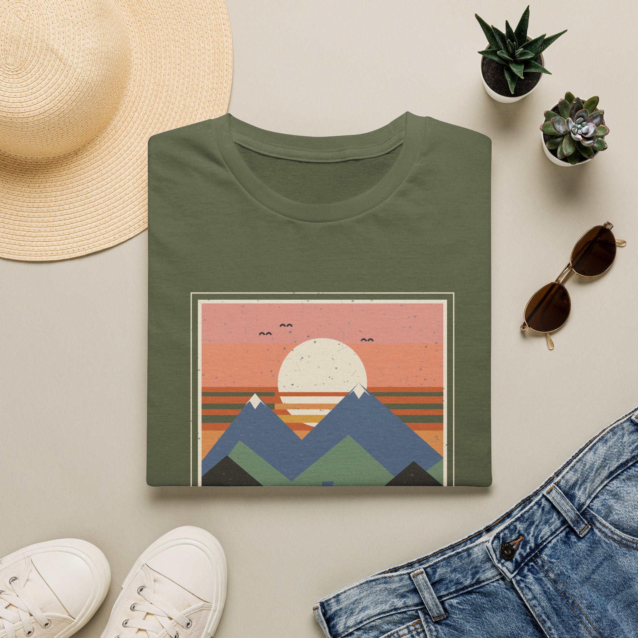 Retro-Natur-Raster T-Shirt