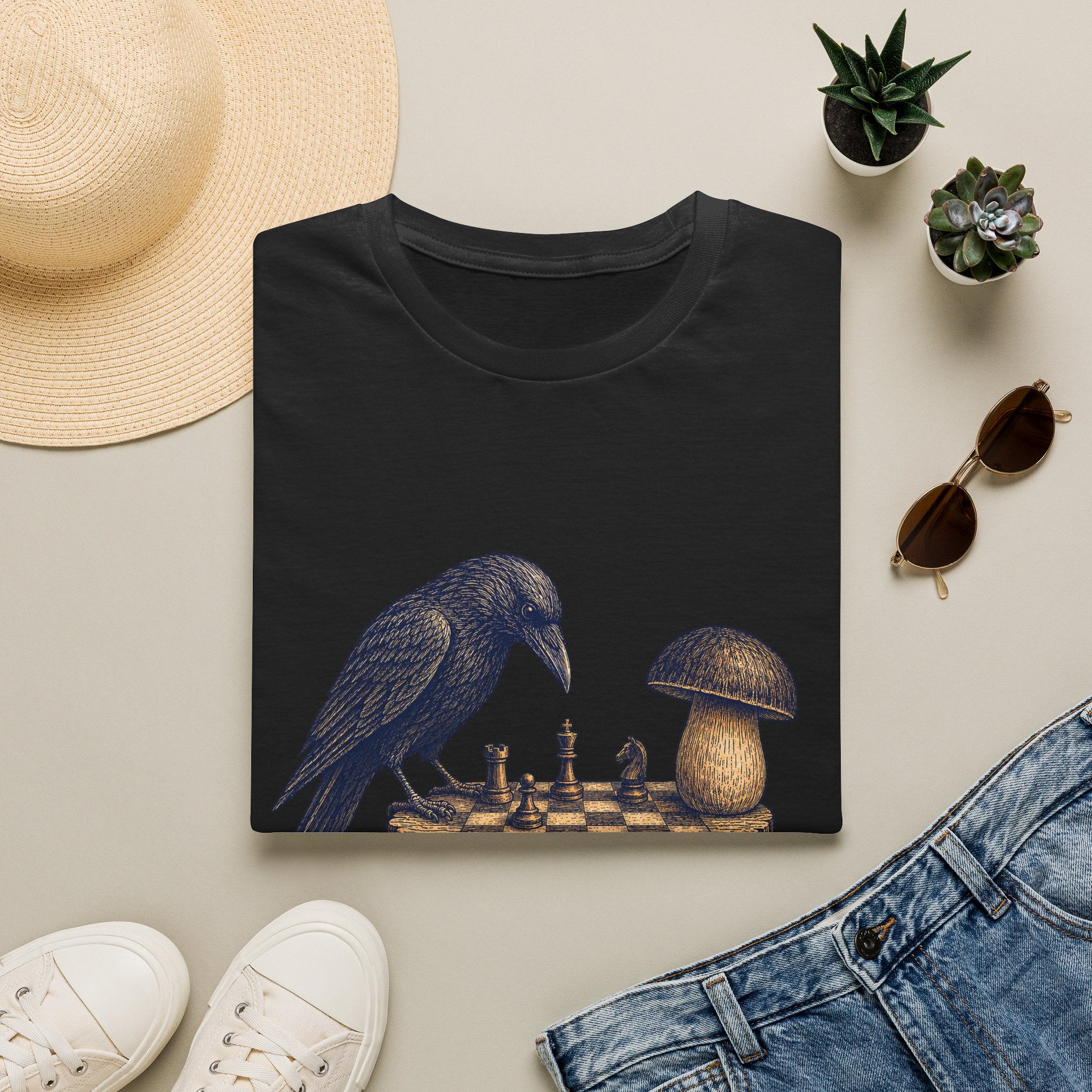 krähe gegen Pilz T-Shirt