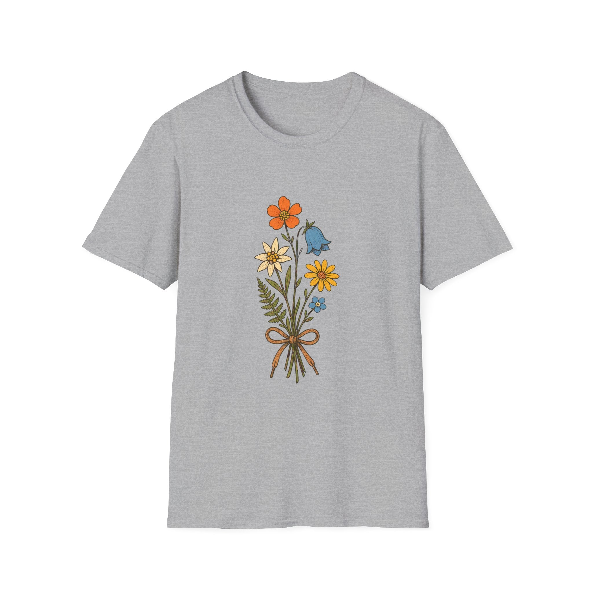 Alpenblumen-Strauß mit Schnürsenkel T-Shirt