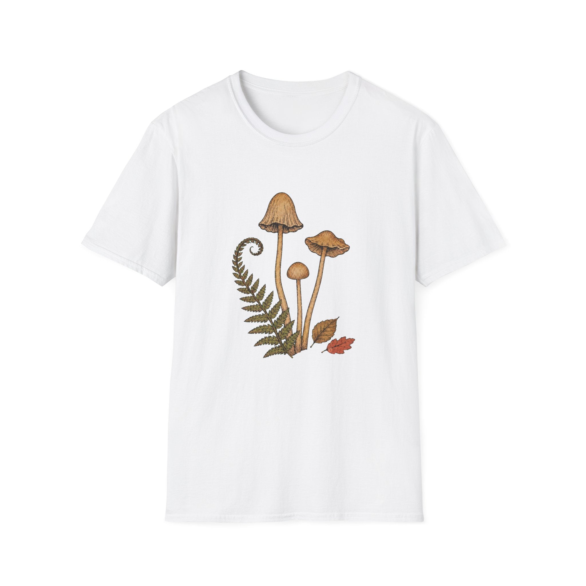 Herbstliche Waldpilze & Farn T-Shirt