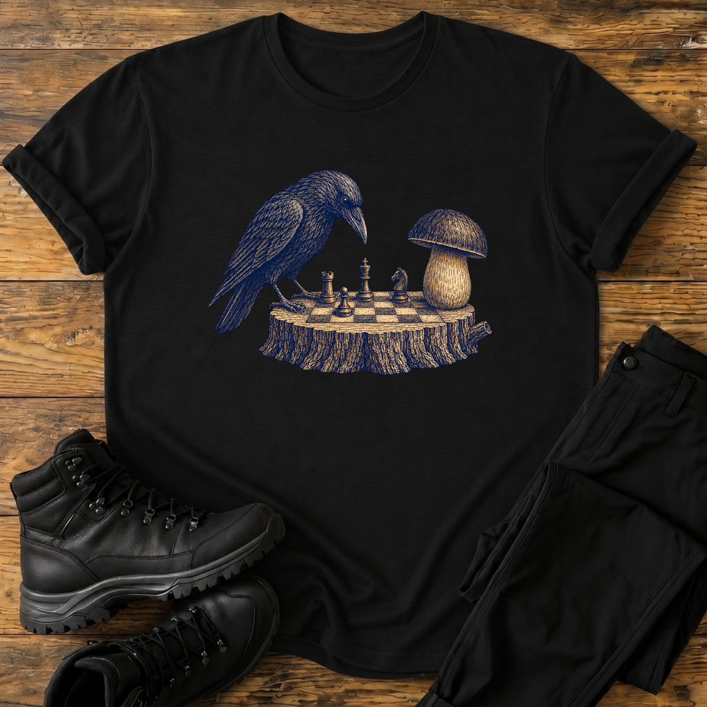 krähe gegen Pilz T-Shirt