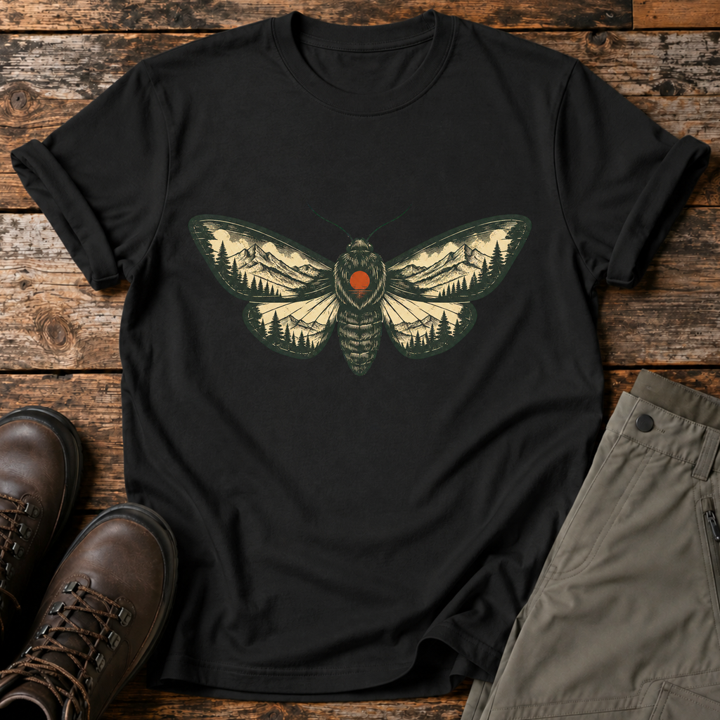 Motte in der Berglandschaft T-shirt