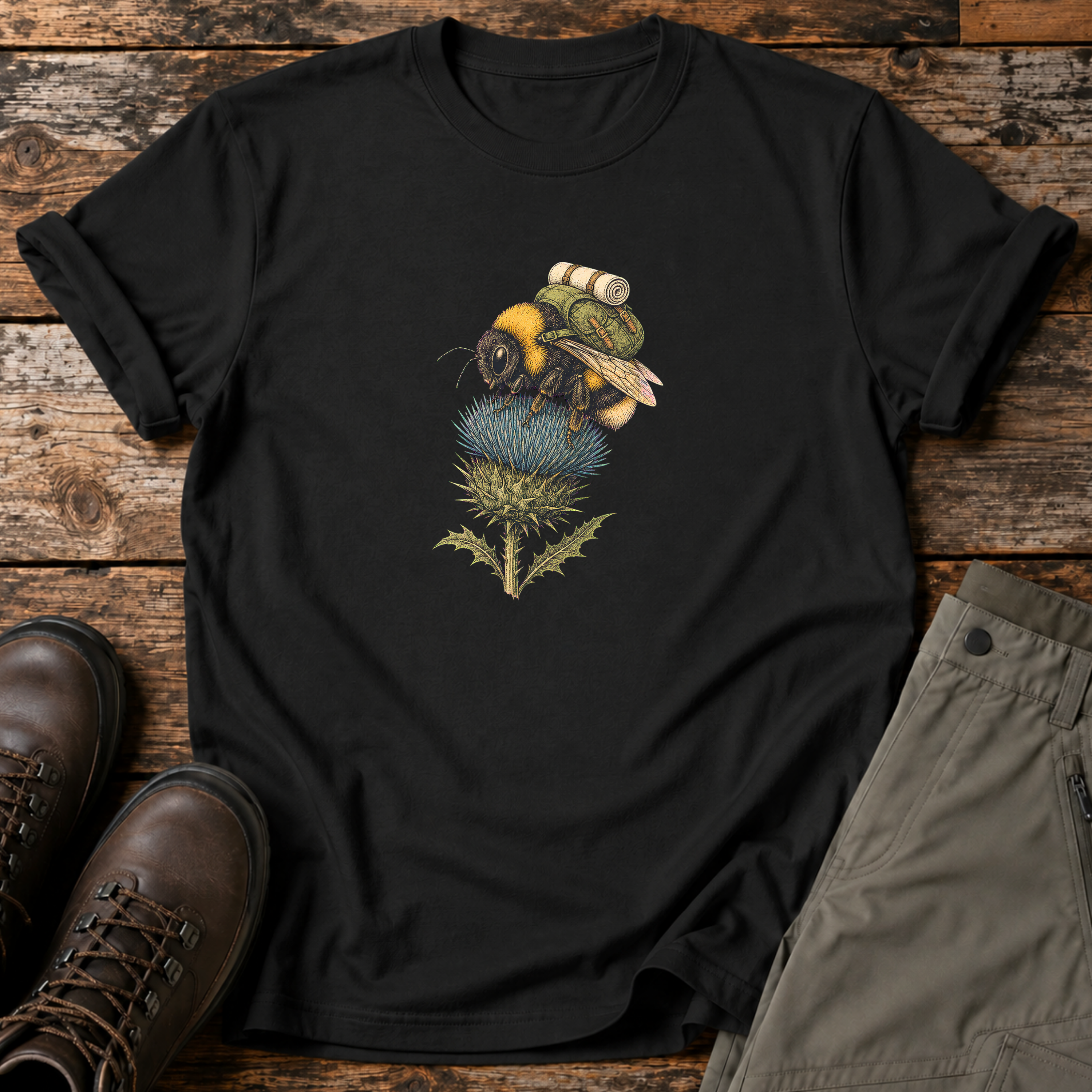 Wander-Hummel auf Distel T-shirt