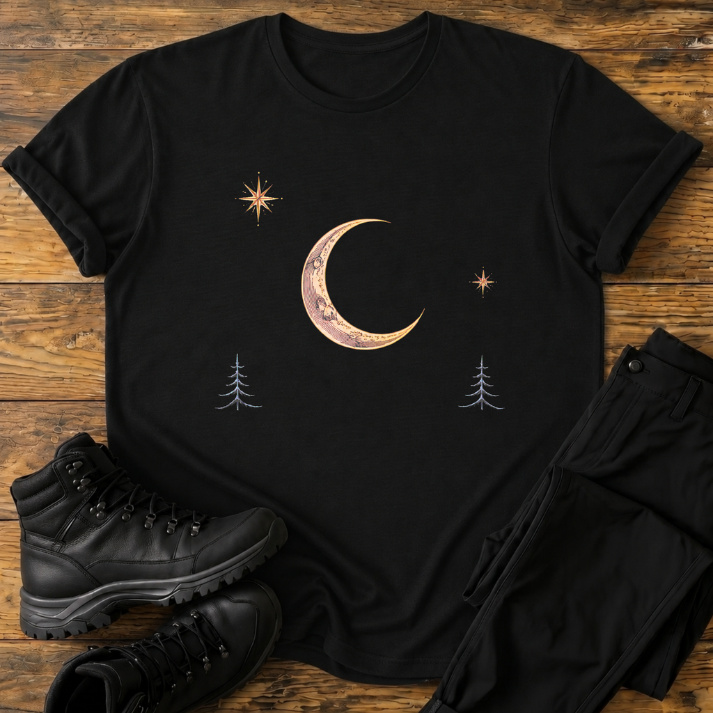 Mondnacht über den Tannen T-Shirt