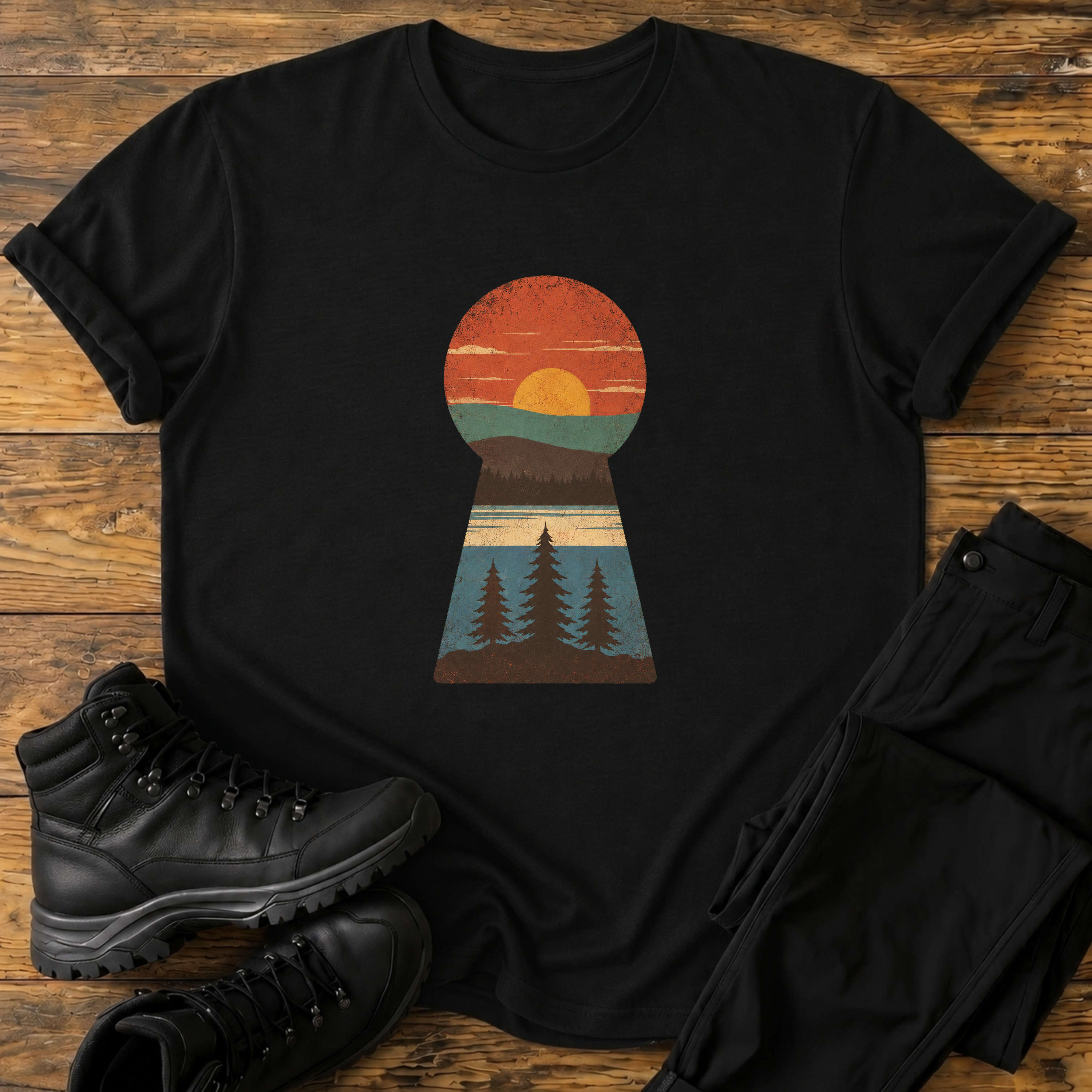 Wald im Schlüsselloch T-Shirt