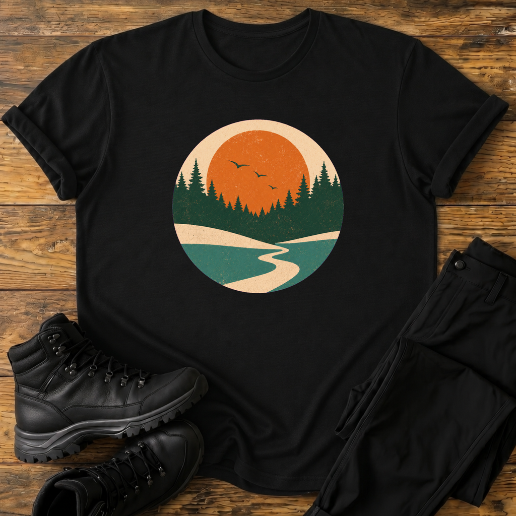 Flusslauf ins Abendlicht T-Shirt