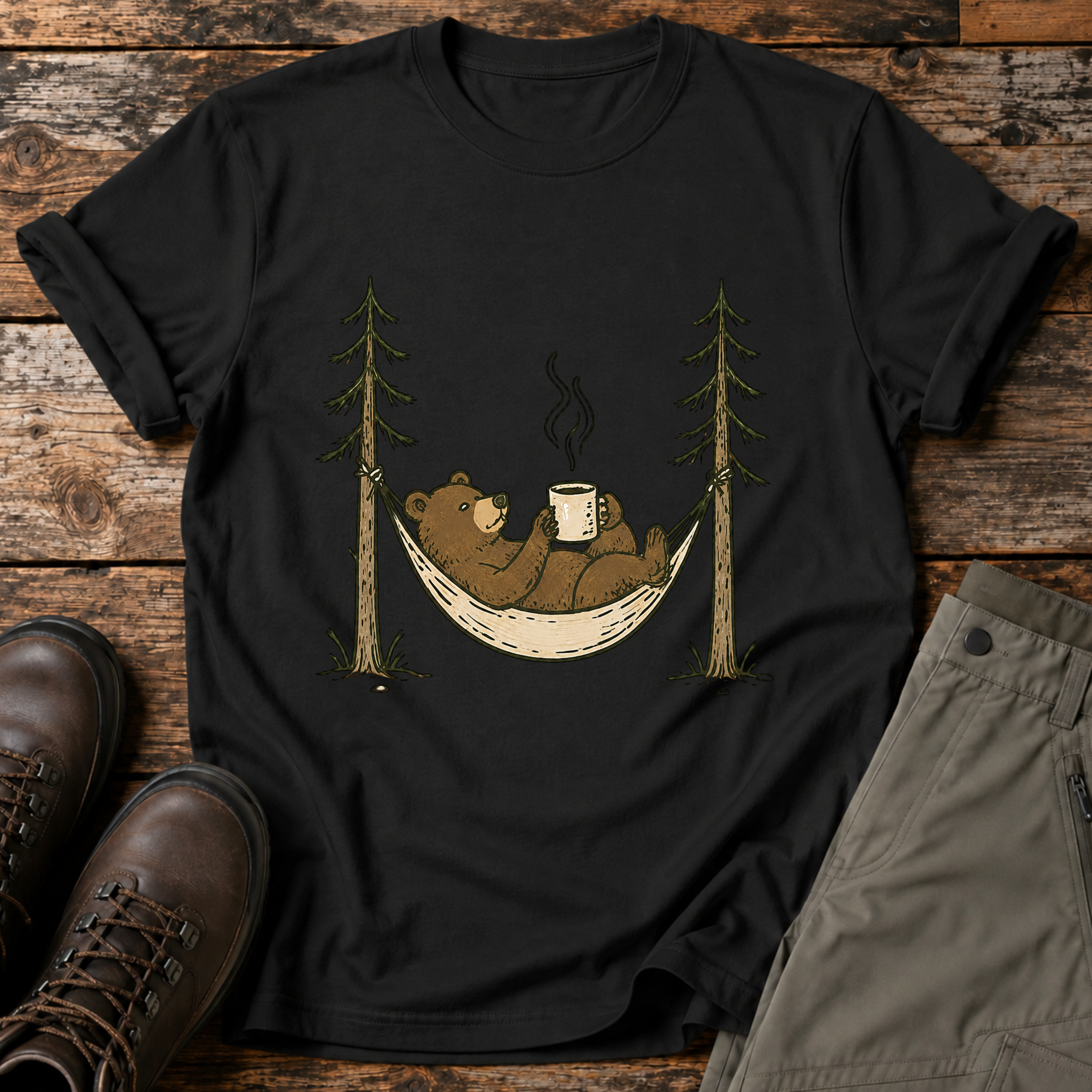 Gemütlicher Hängematten-Bär T-shirt