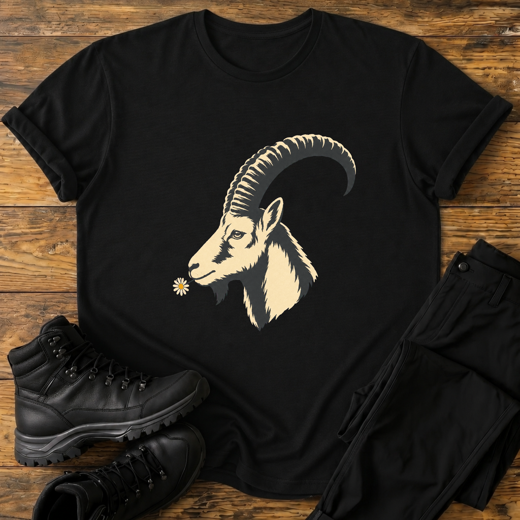 Steinbock mit Blume T-Shirt