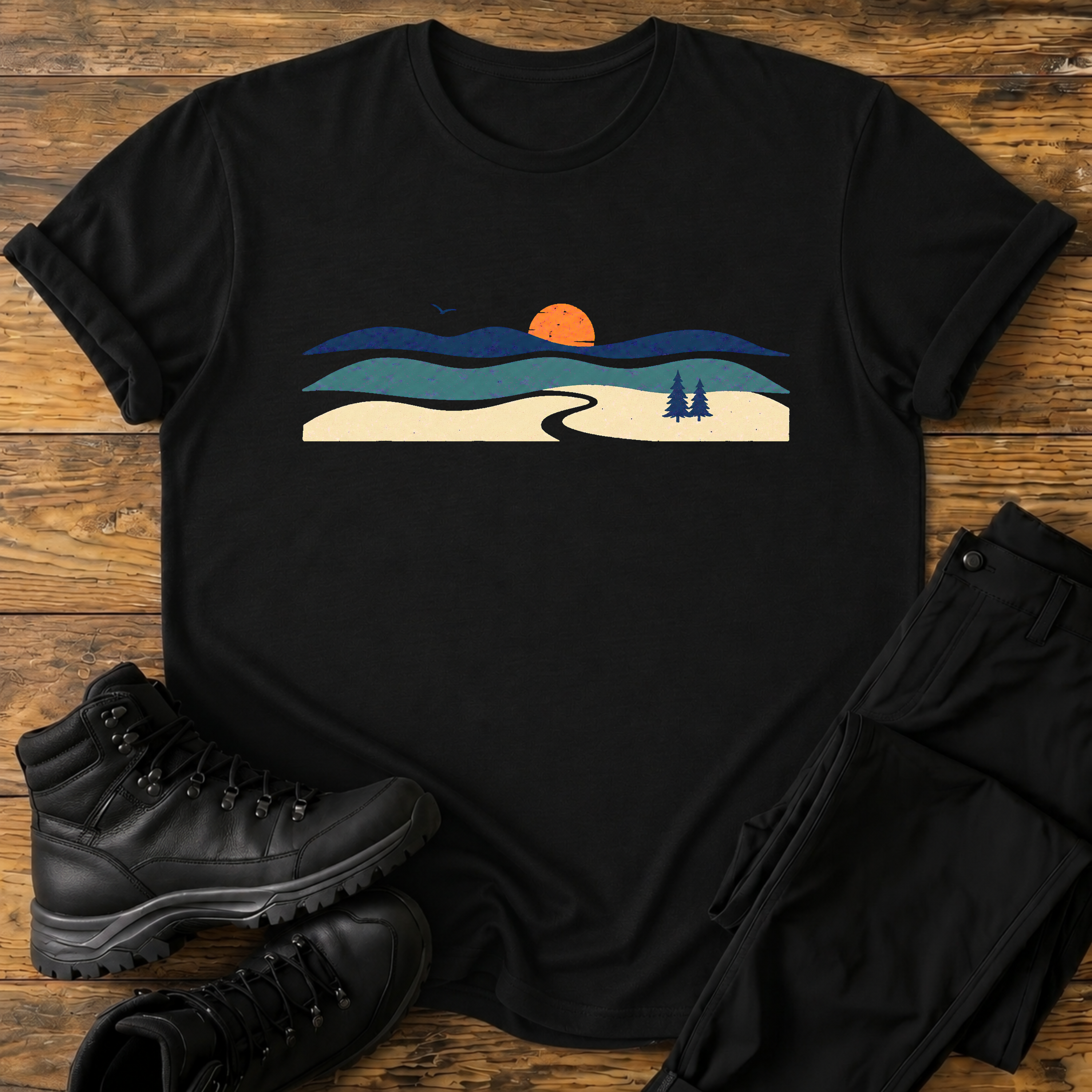Ruhiger Weg im Sonnenuntergang T-Shirt