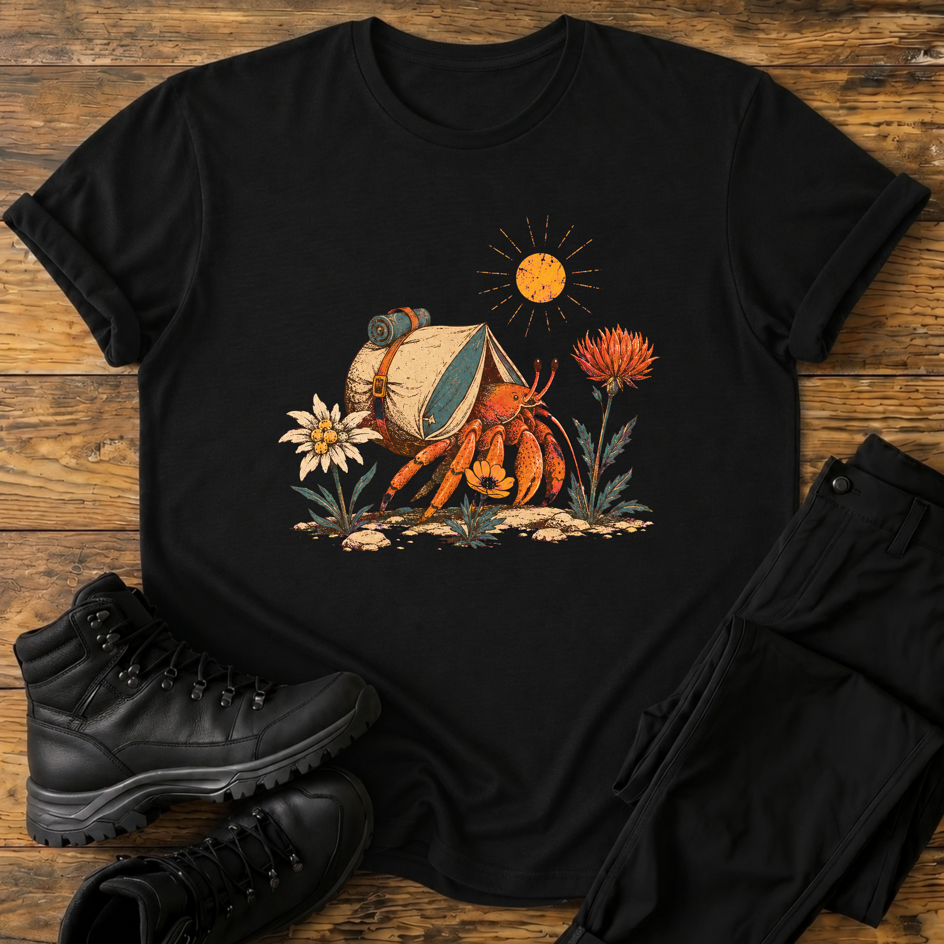 Einsiedlerkrebs mit Zelt T-Shirt