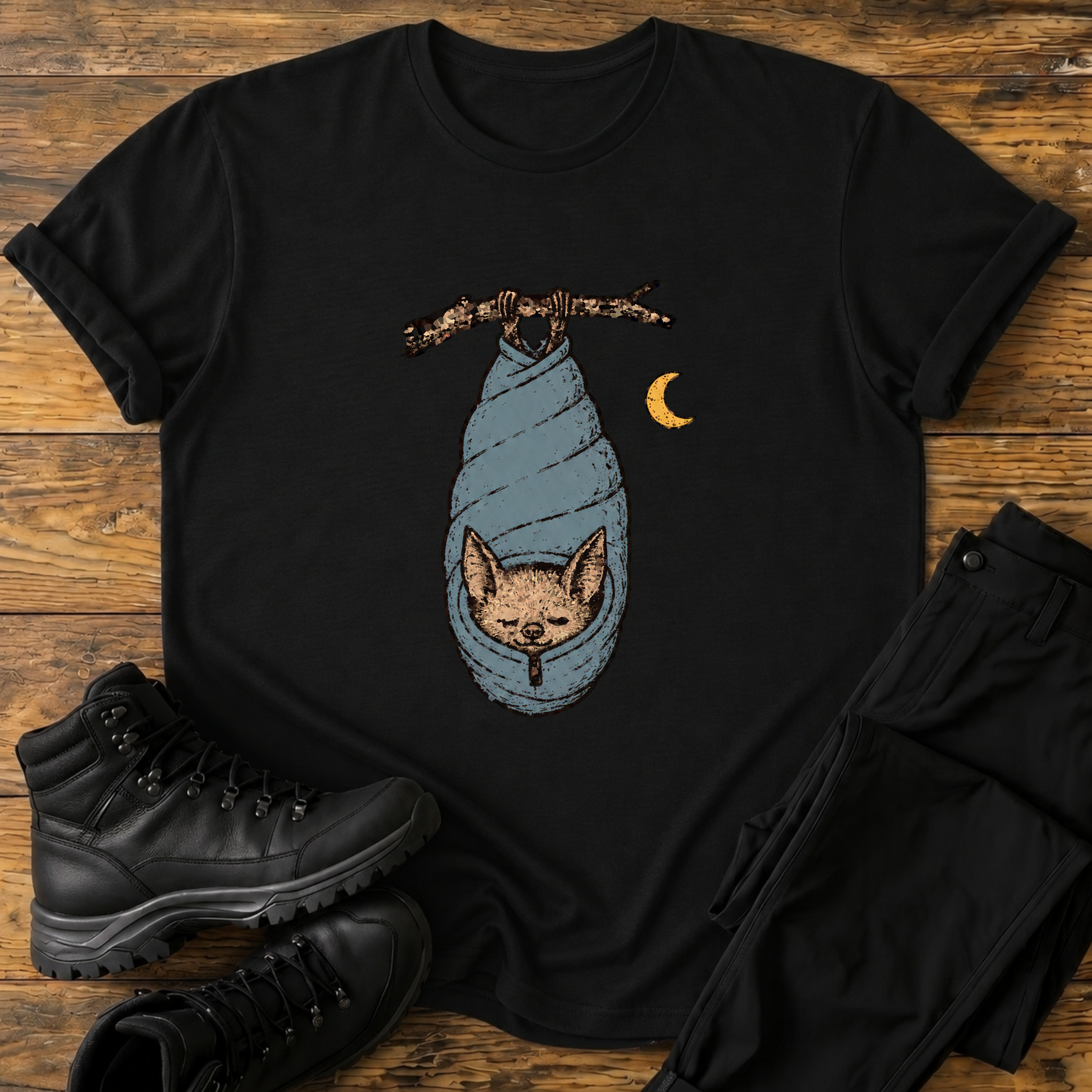 Fledermaus im Schlafsack
