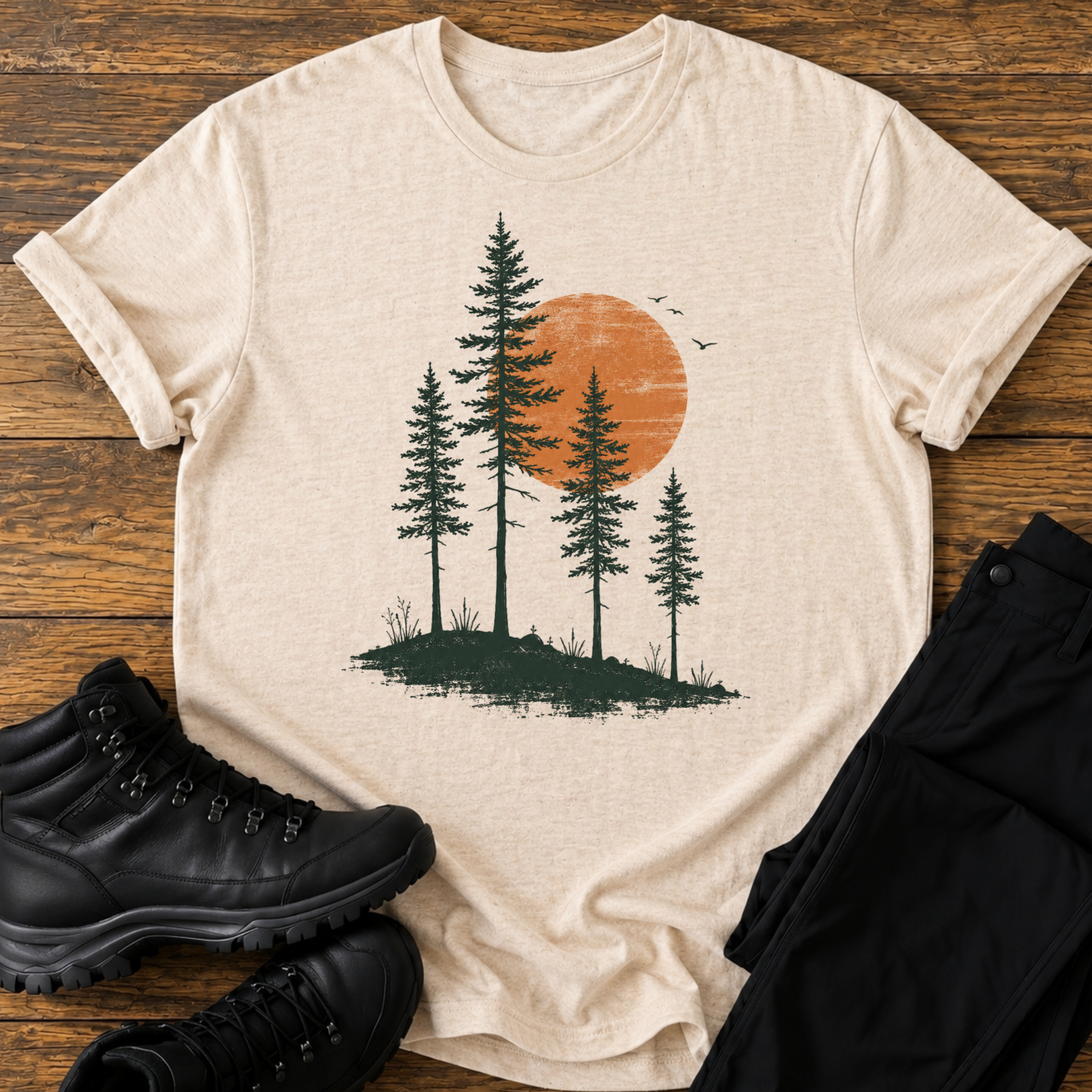 Tannenwald im Abendrot T-Shirt