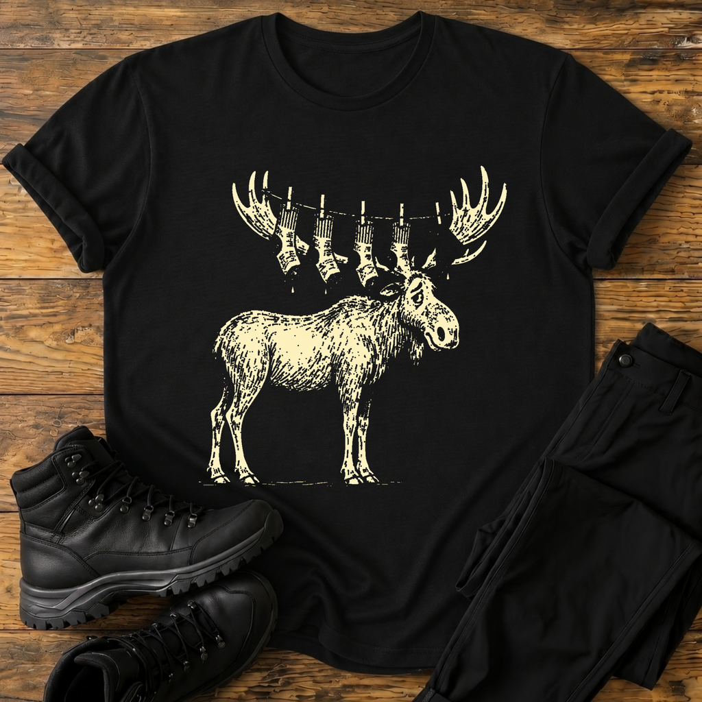 Der Wäscheleinen-Elch T-Shirt