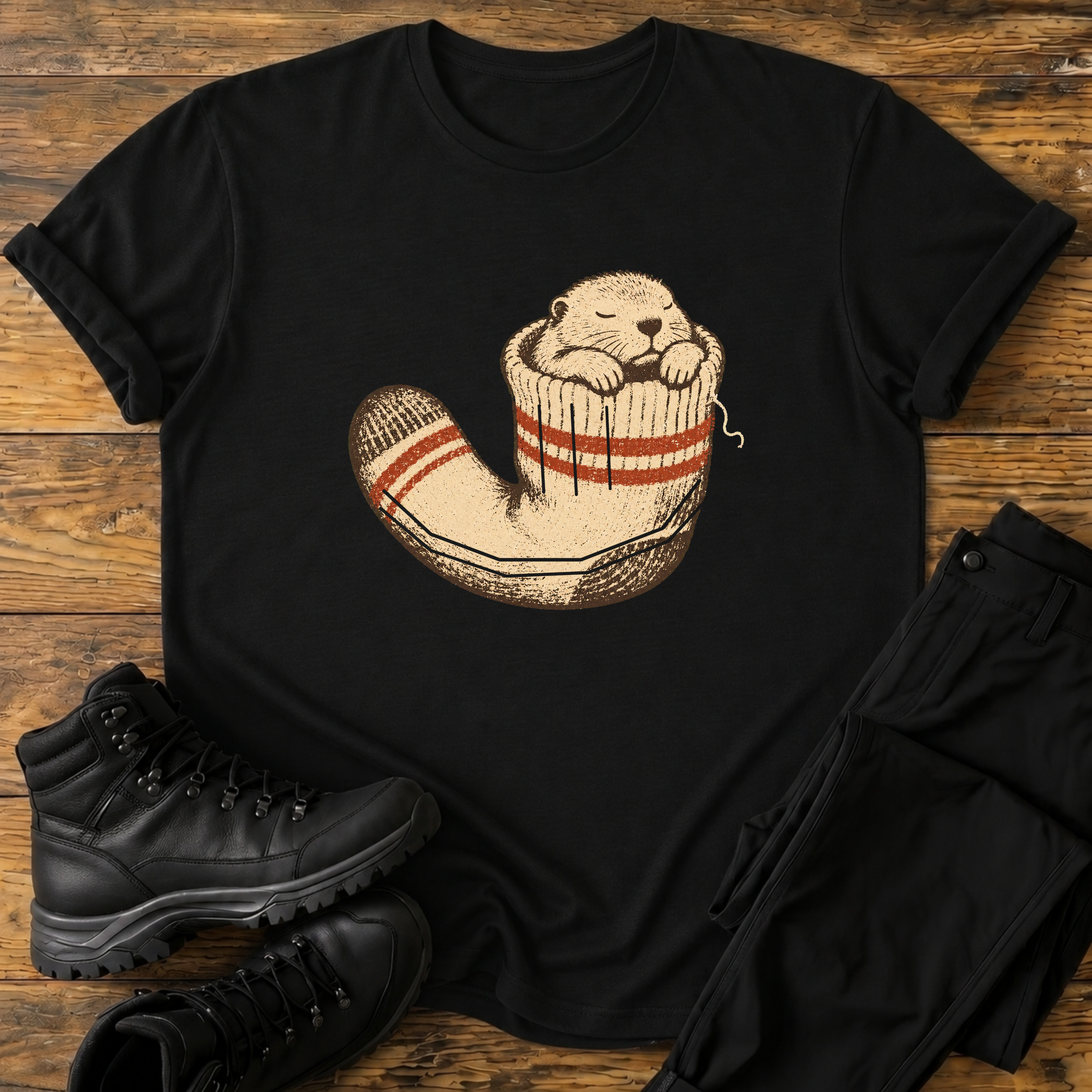 Murmeltier in Wandersocke T-Shirt