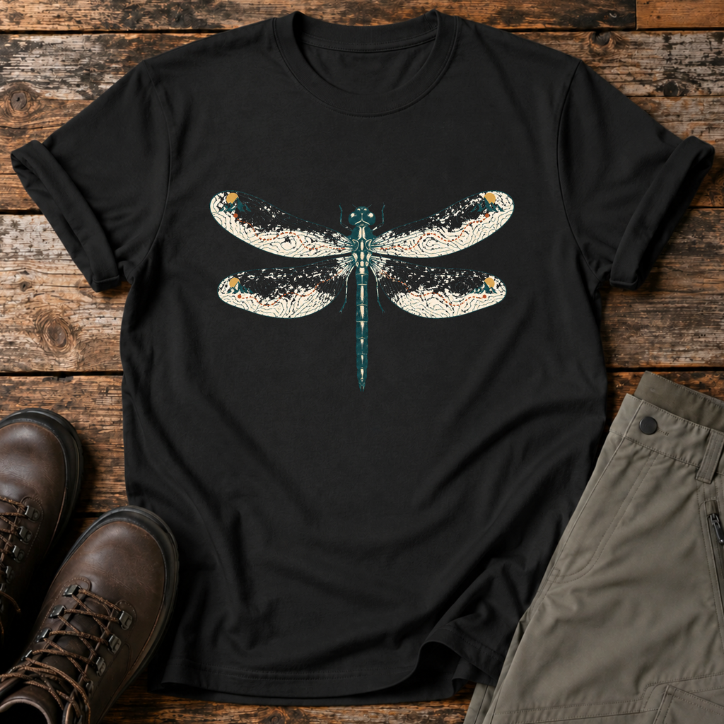 Libelle mit Höhenlinien auf den Flügeln T-shirt