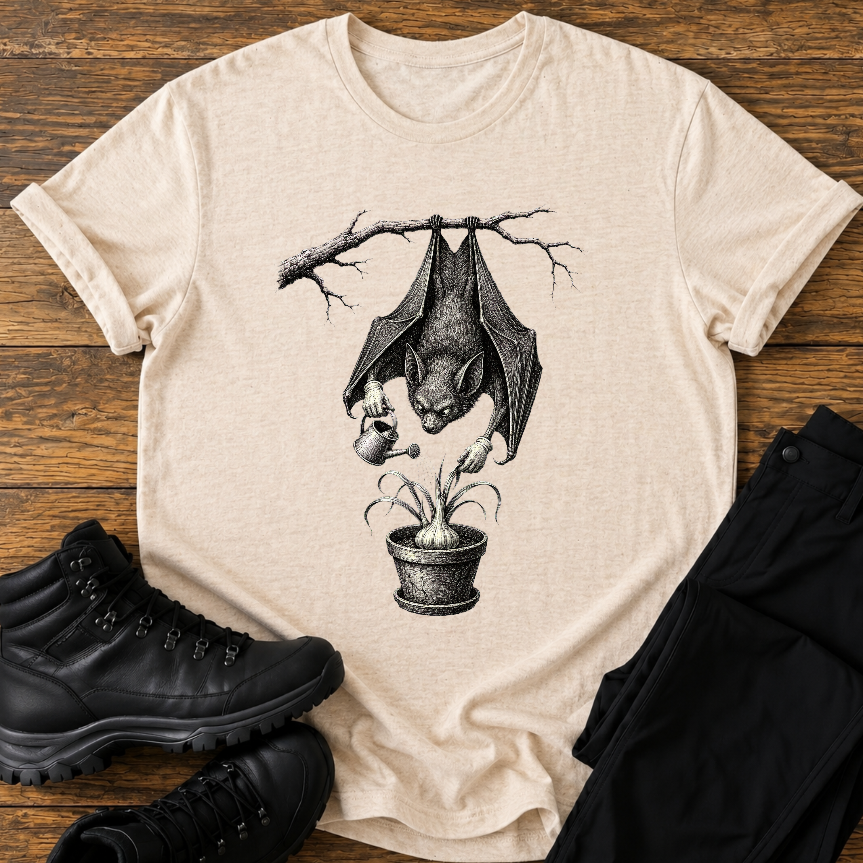 Vampirfledermaus Knoblauch T-Shirt