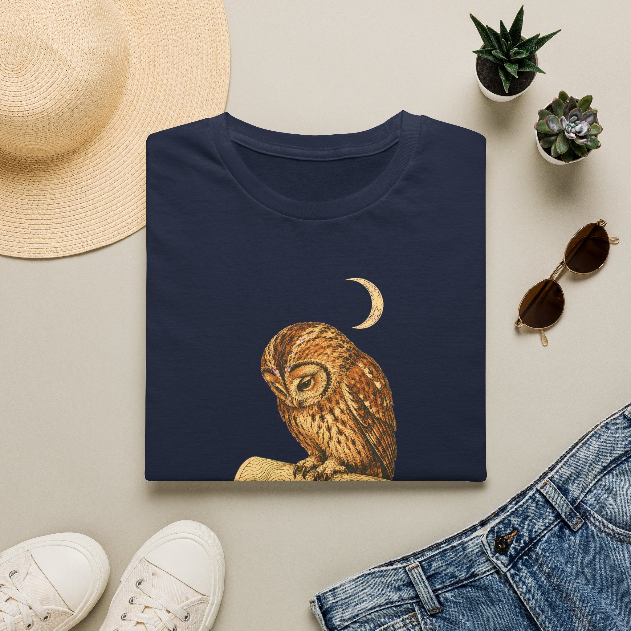 Eule mit Höhlenkarte T-Shirt