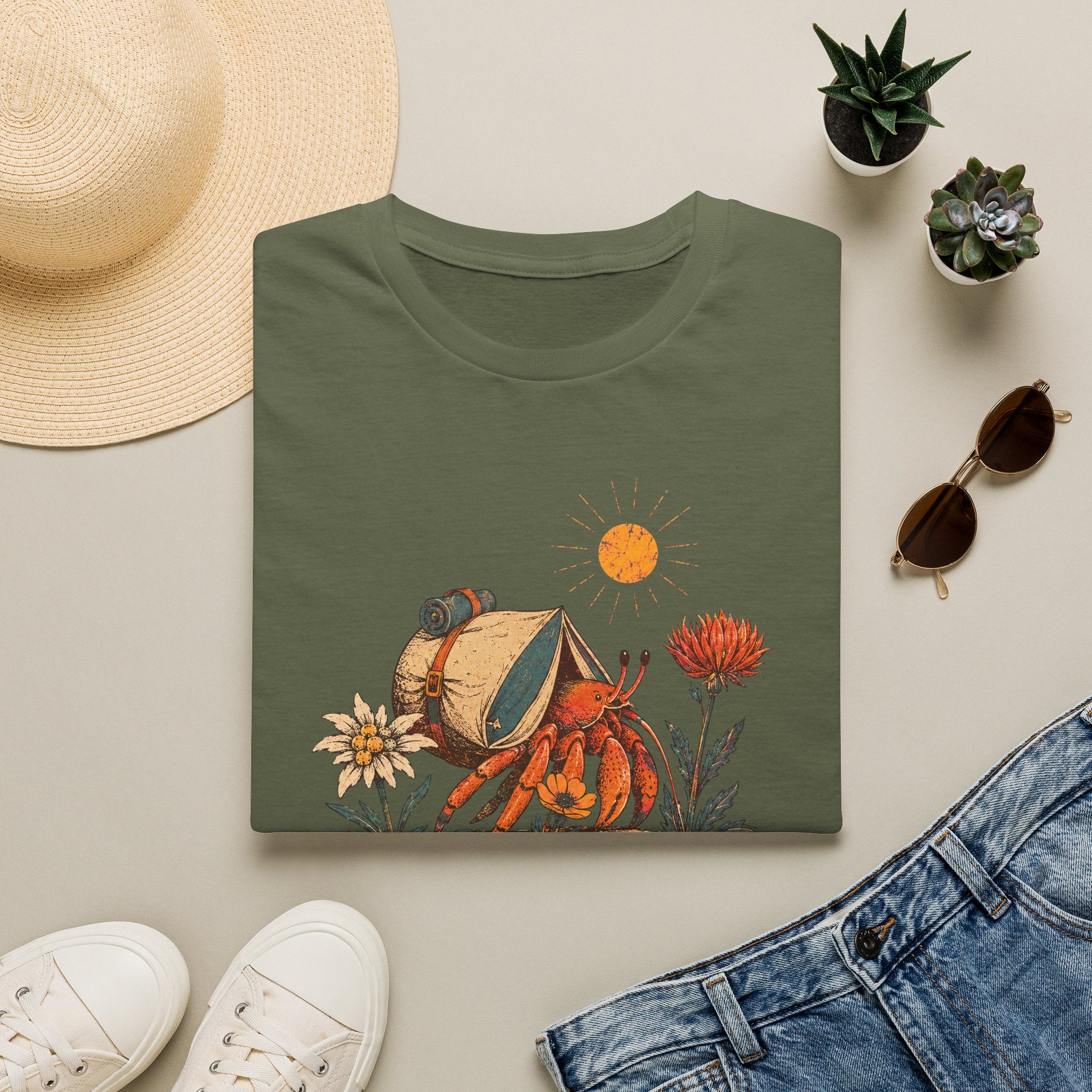 Einsiedlerkrebs mit Zelt T-Shirt