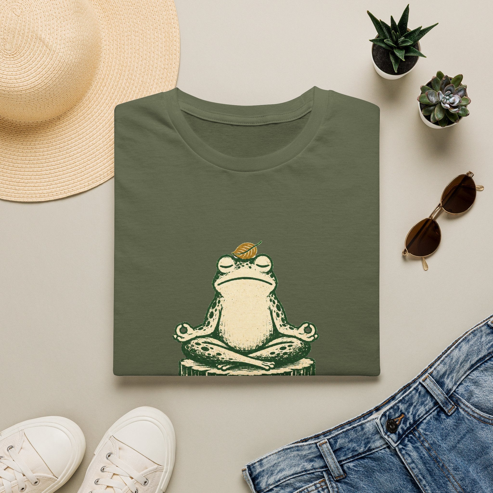 Zen-Modus – Meditierender Frosch T-Shirt