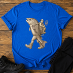 Fisch trägt Angler T-Shirt
