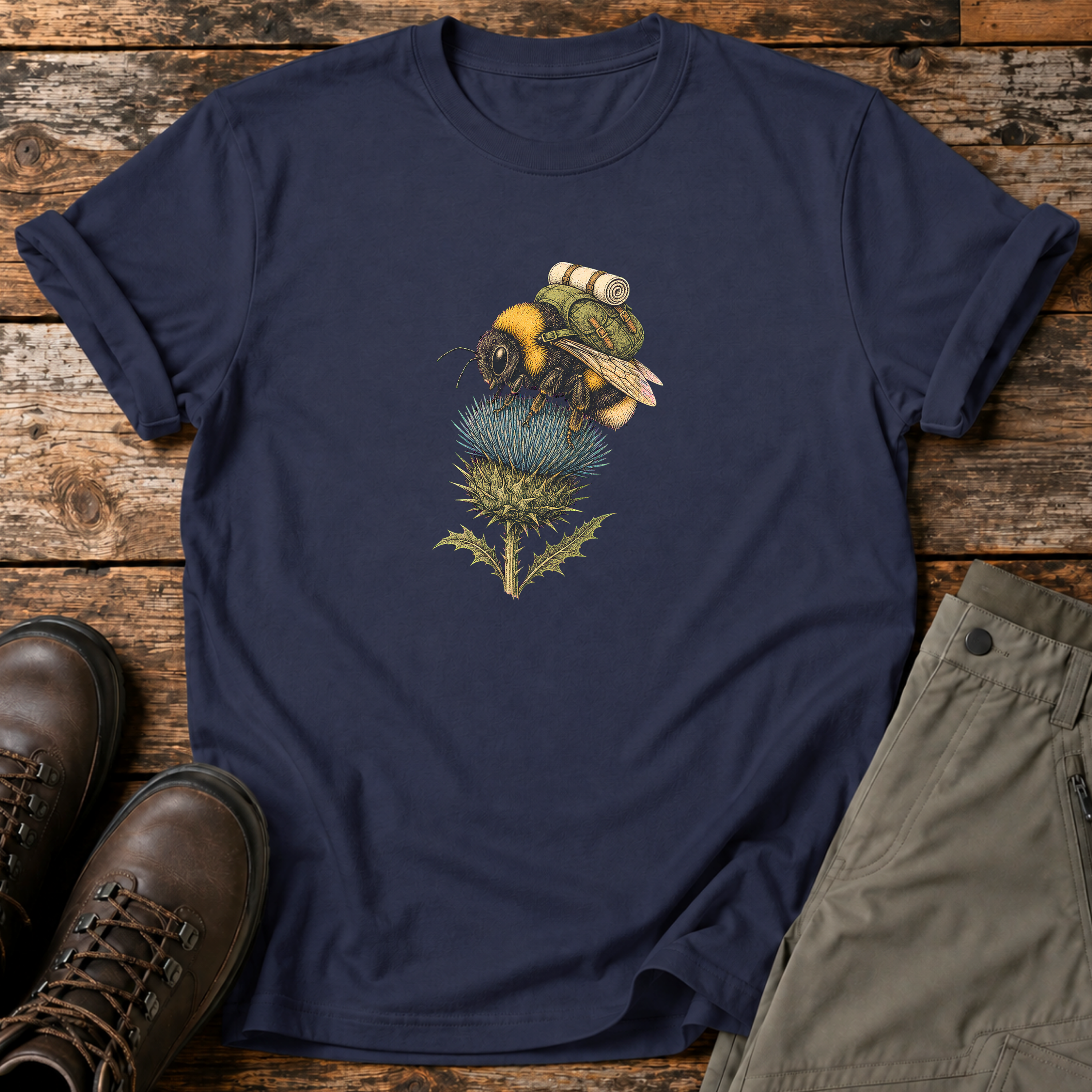 Wander-Hummel auf Distel T-shirt