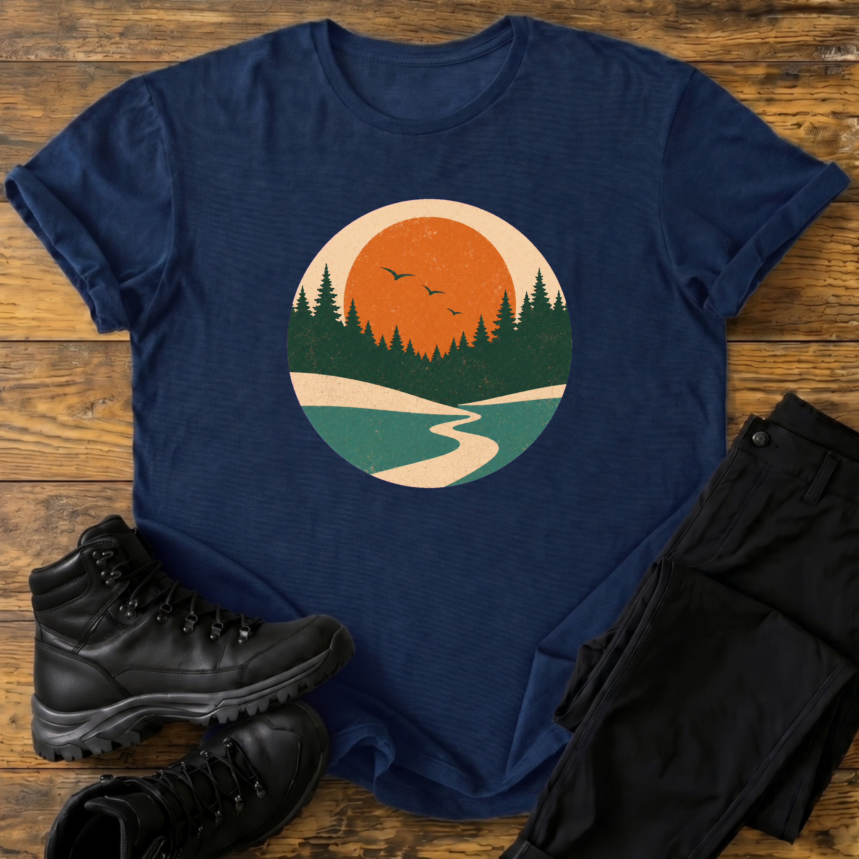 Flusslauf ins Abendlicht T-Shirt