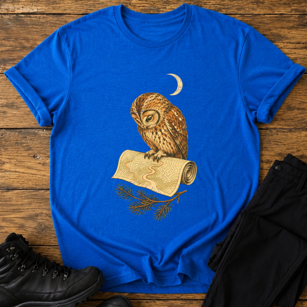 Eule mit Höhlenkarte T-Shirt