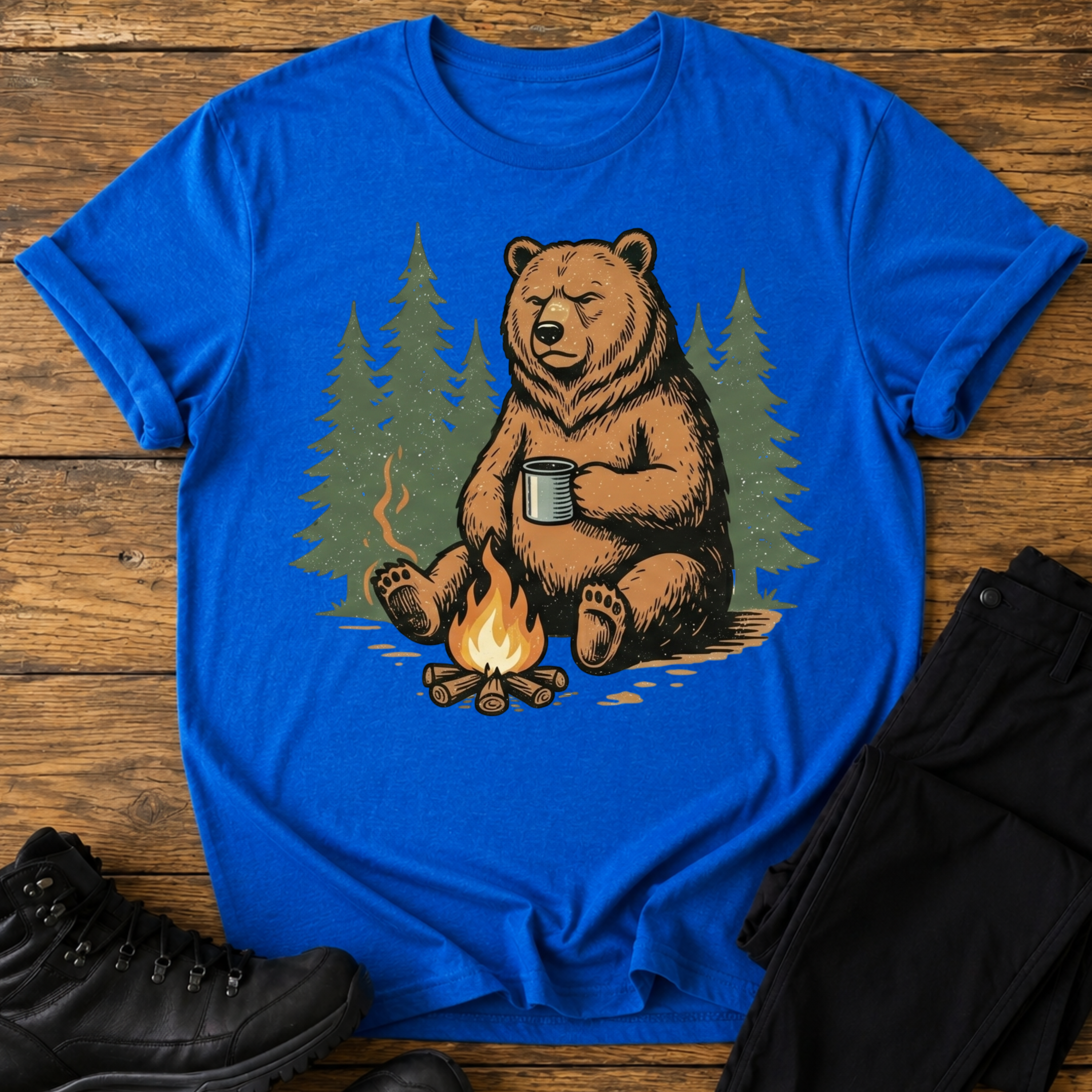 Bär am Lagerfeuer T-Shirt