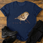 Wintergoldhähnchen mit Wanderstock T-Shirt