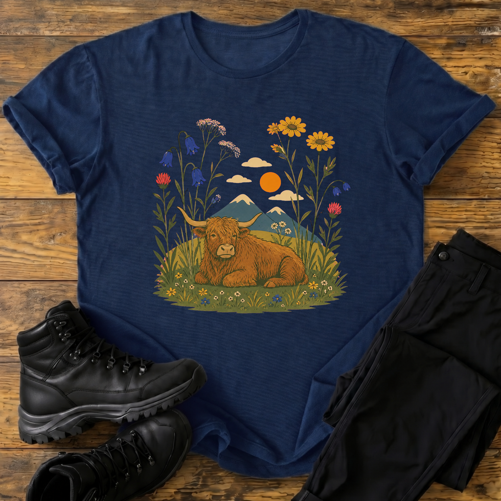 Hochlandrind und Wildblumen T-Shirt