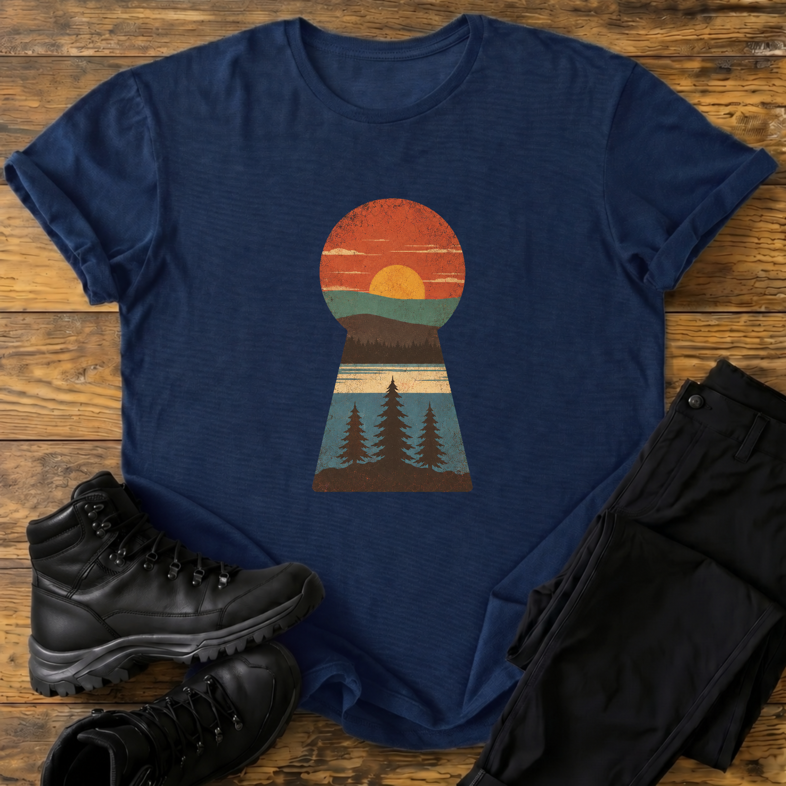 Wald im Schlüsselloch T-Shirt