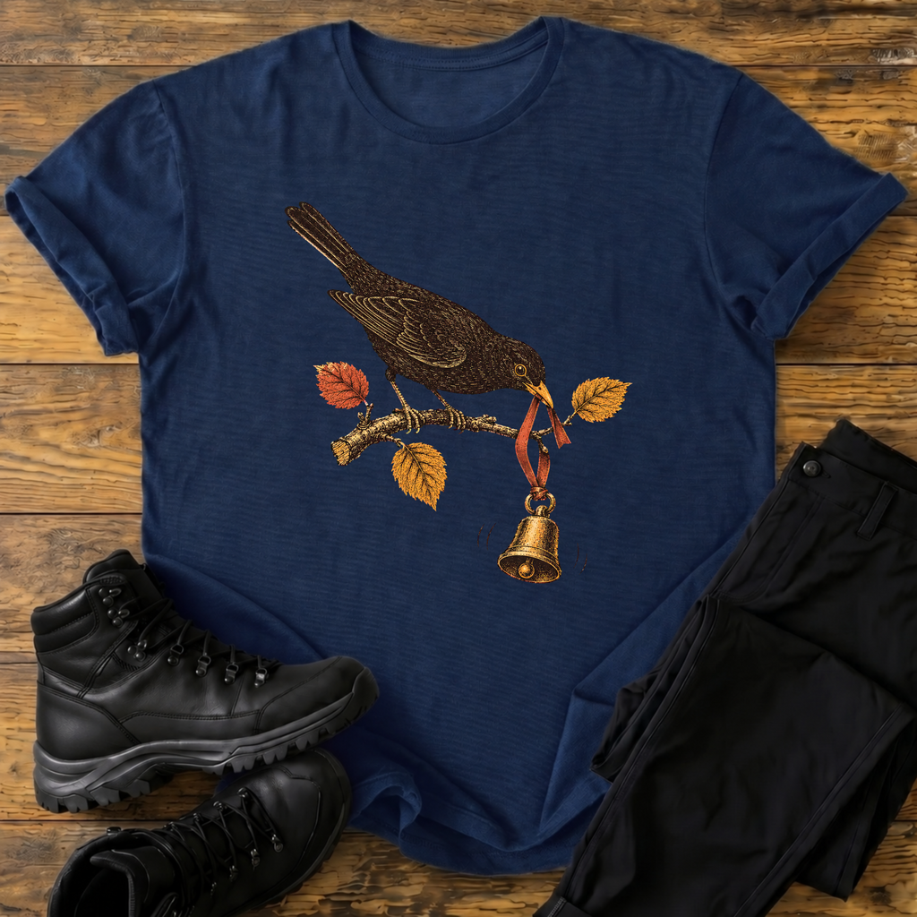 Amsel mit Wanderglocke T-Shirt