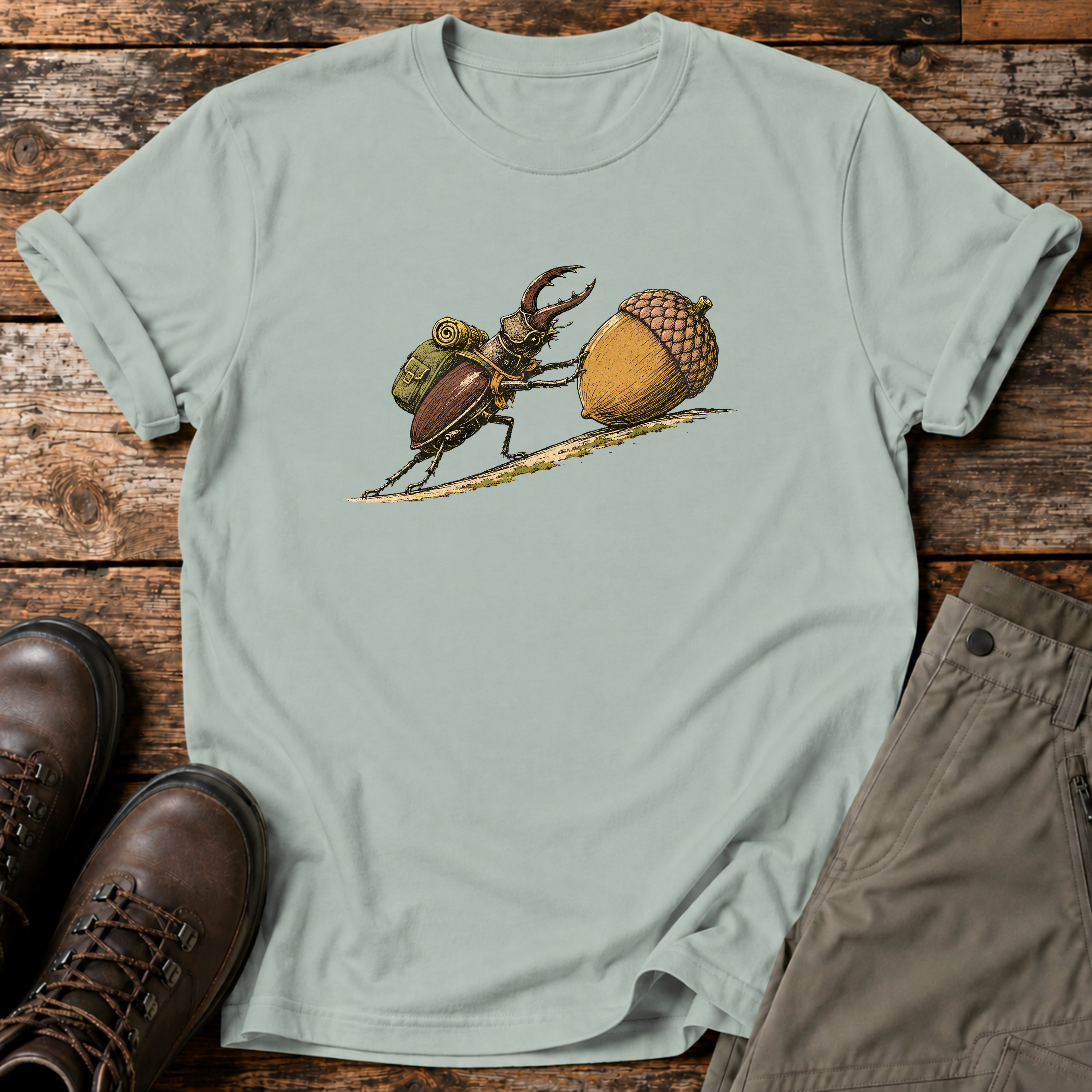 Hirschkäfer mit Eichel T-shirt