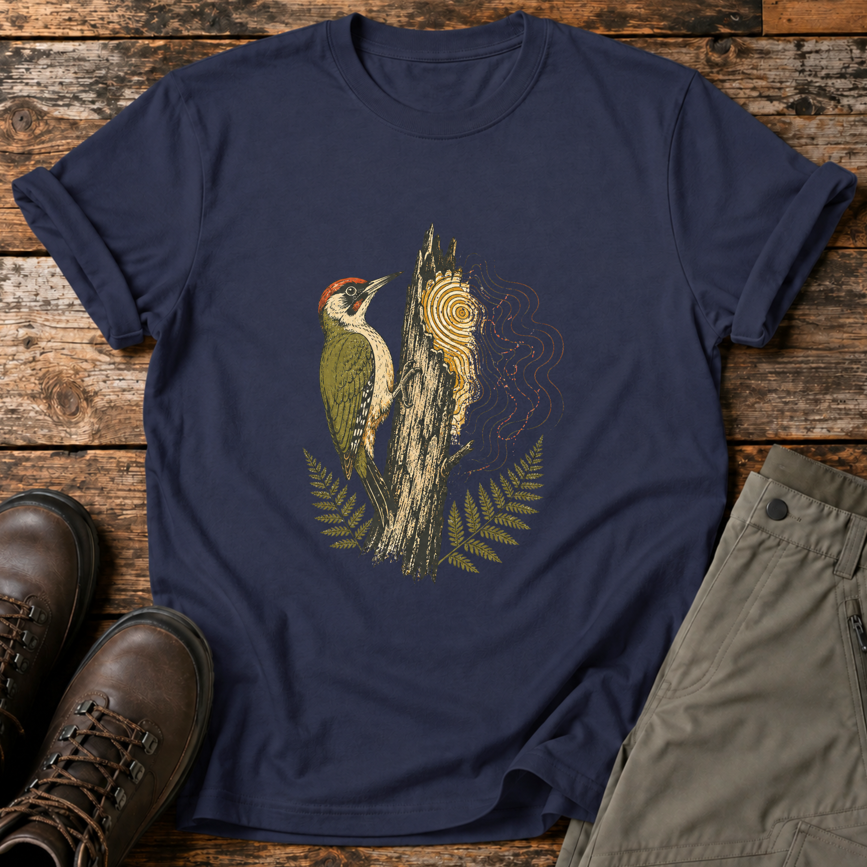 Grünspecht am Stamm T-shirt
