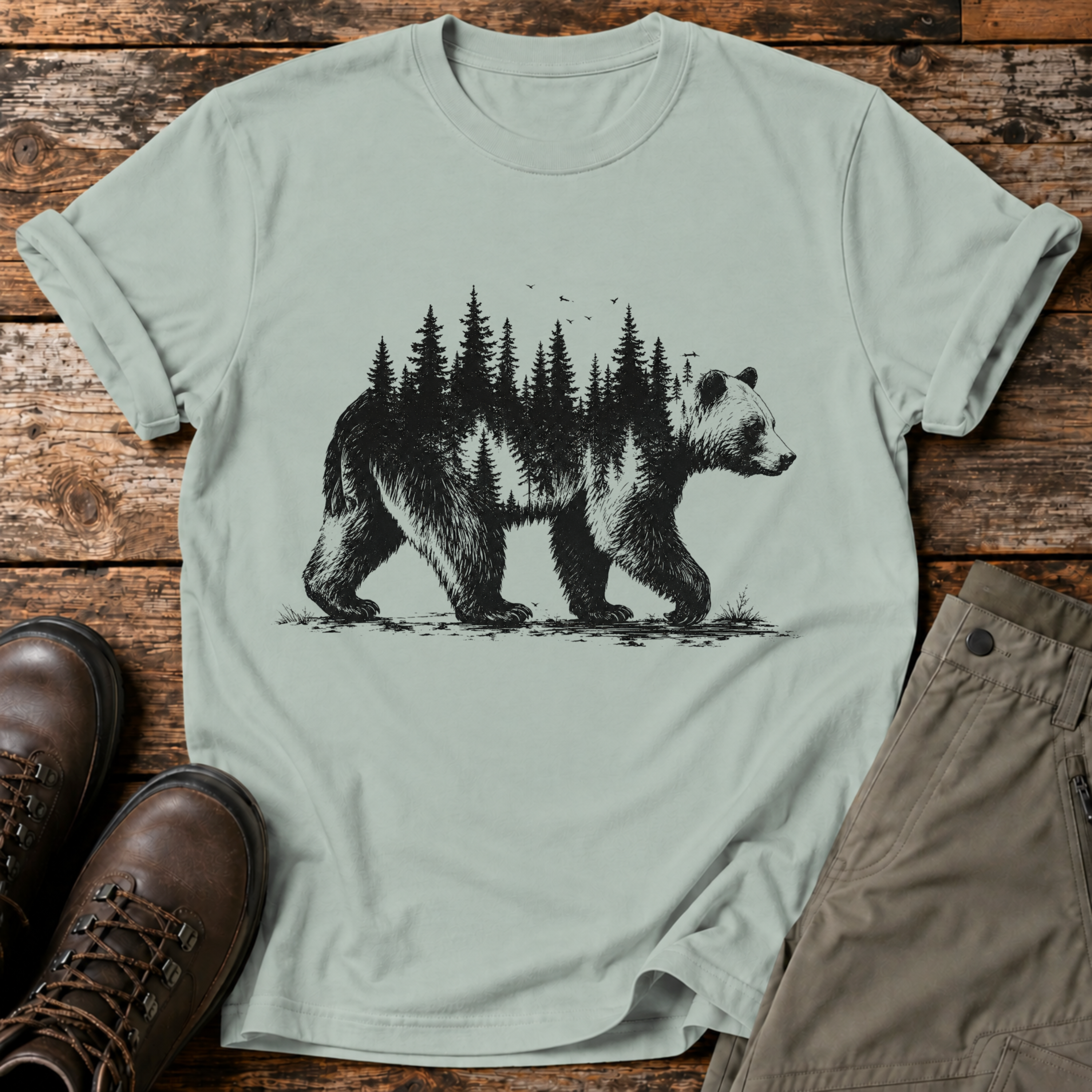 Waldbär-Silhouette T-shirt