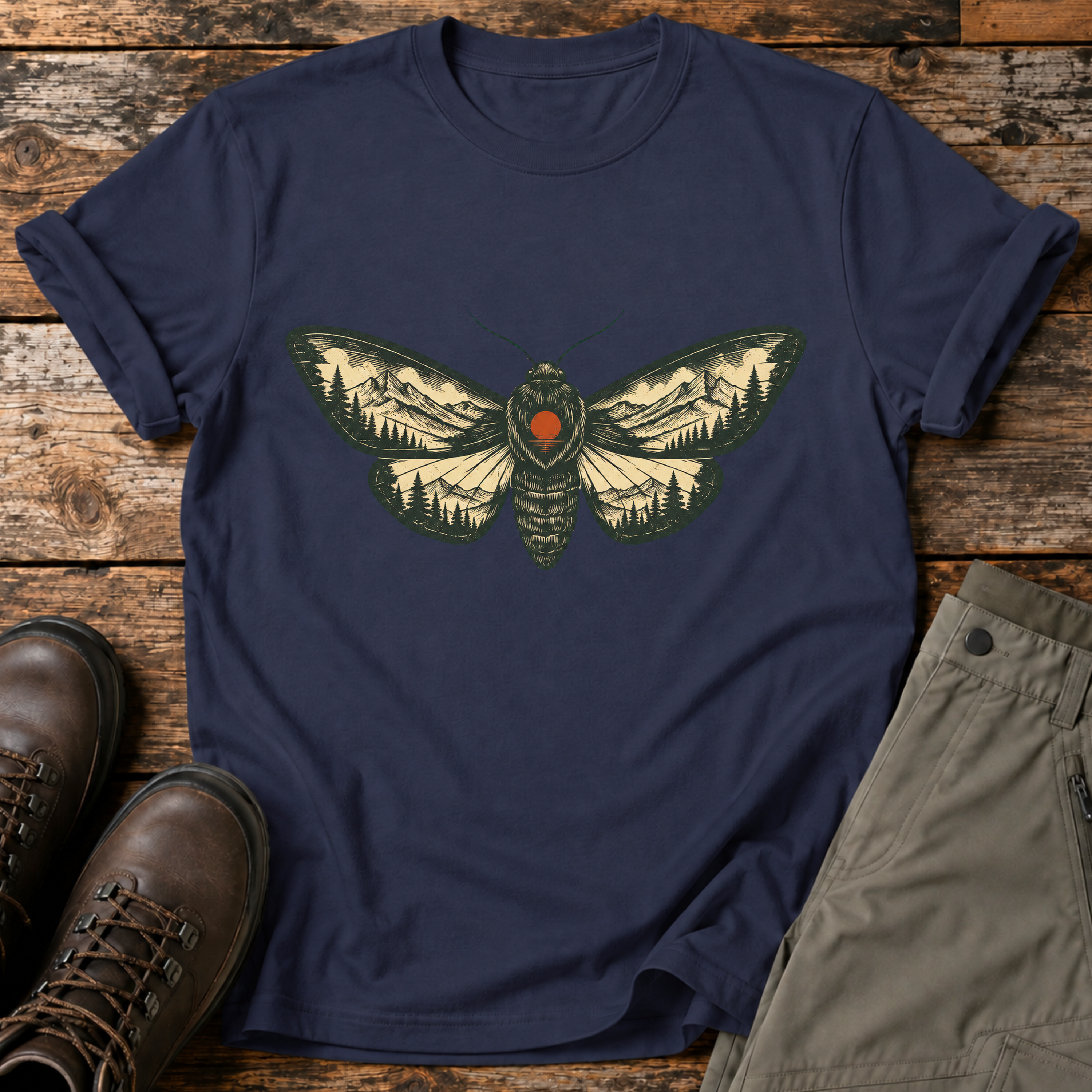 Motte in der Berglandschaft T-shirt