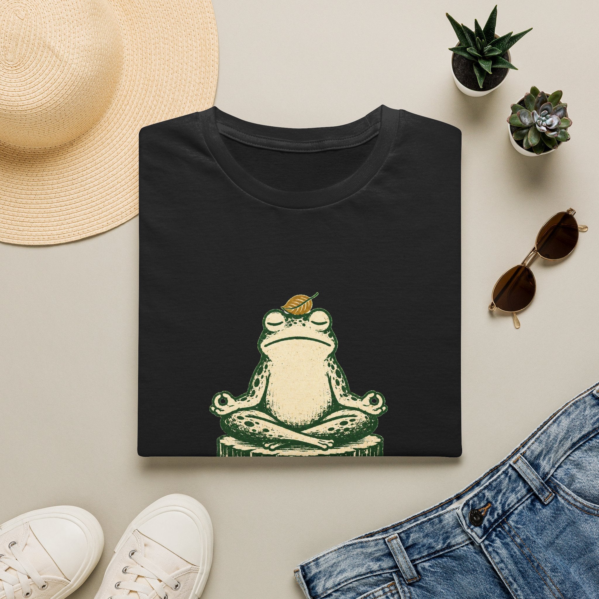 Zen-Modus – Meditierender Frosch T-Shirt