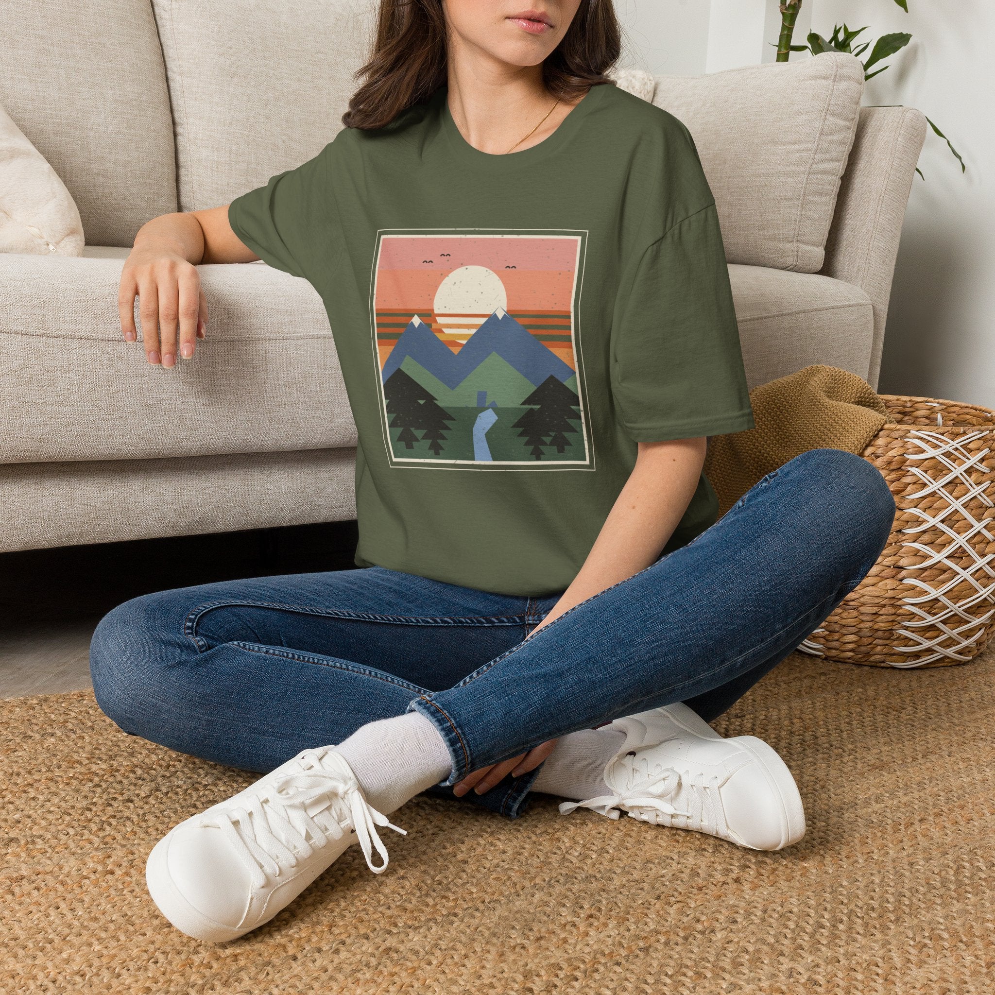 Retro-Natur-Raster T-Shirt