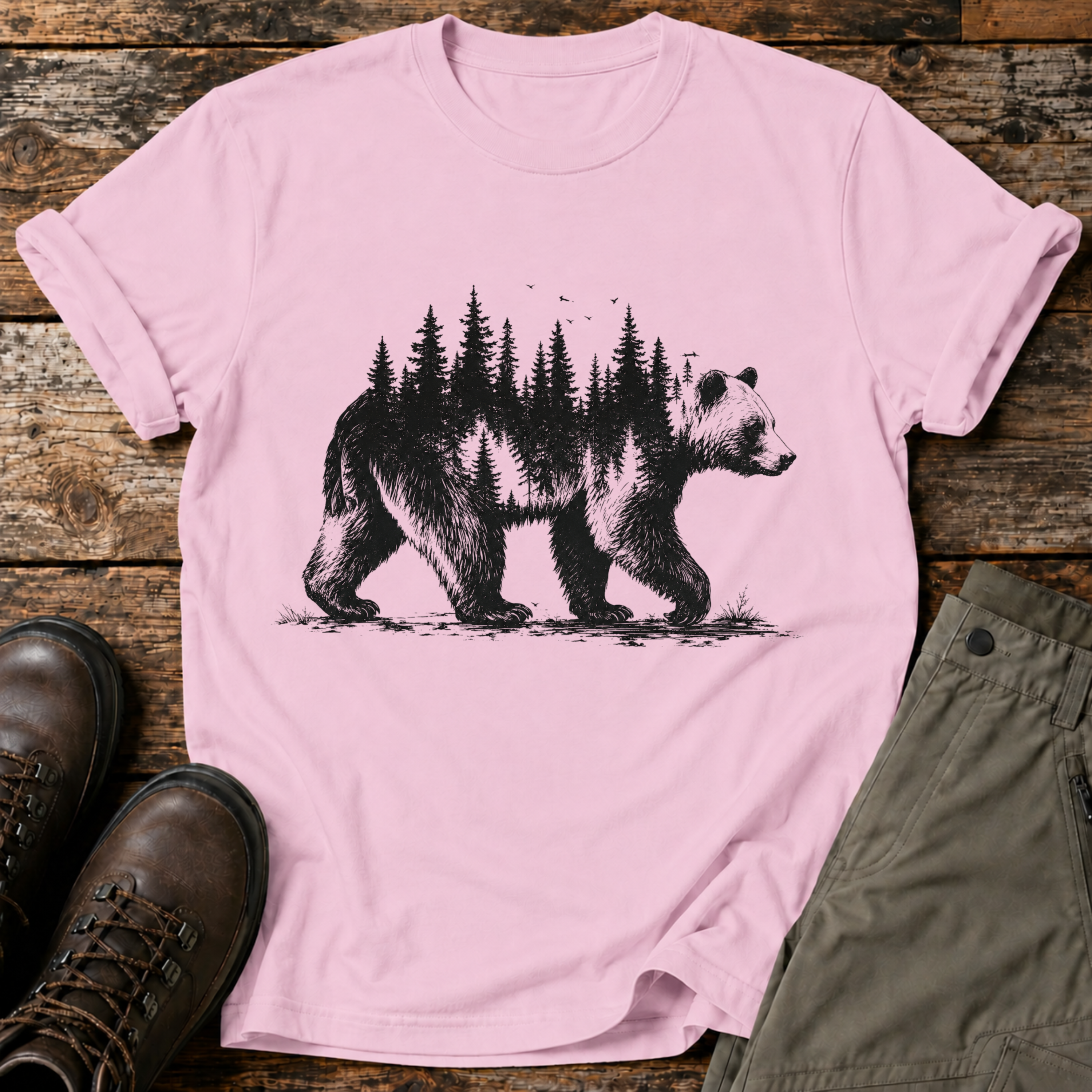 Waldbär-Silhouette T-shirt