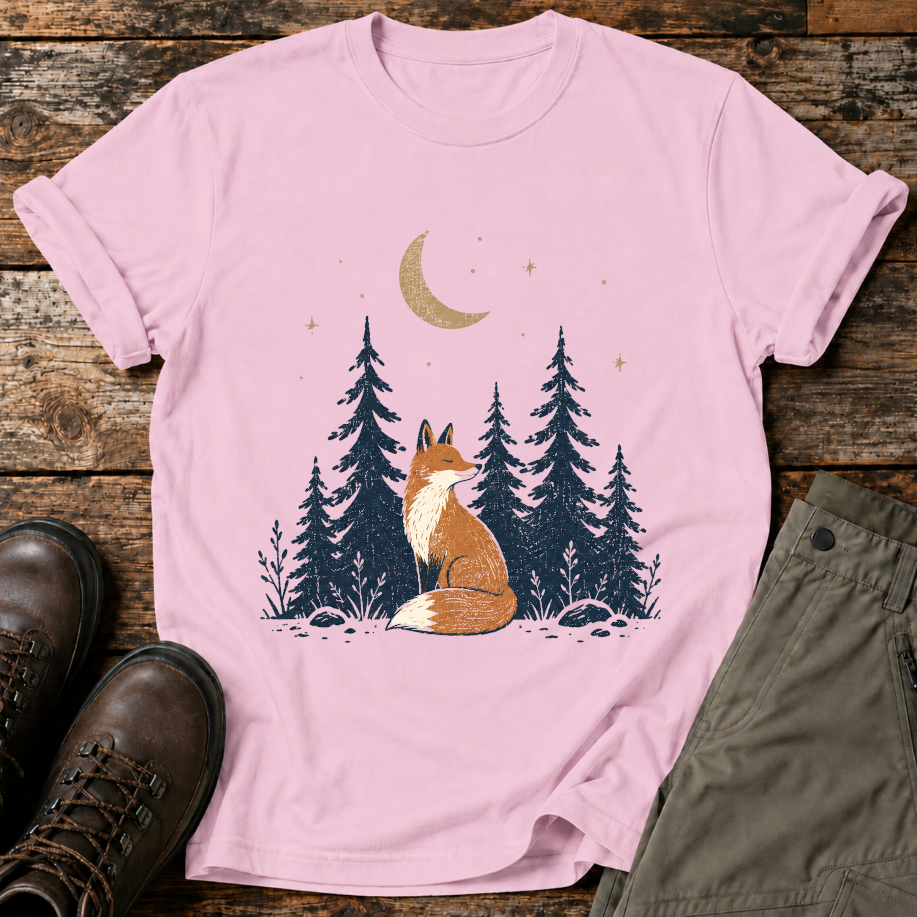 Mondnacht-Fuchs T-shirt